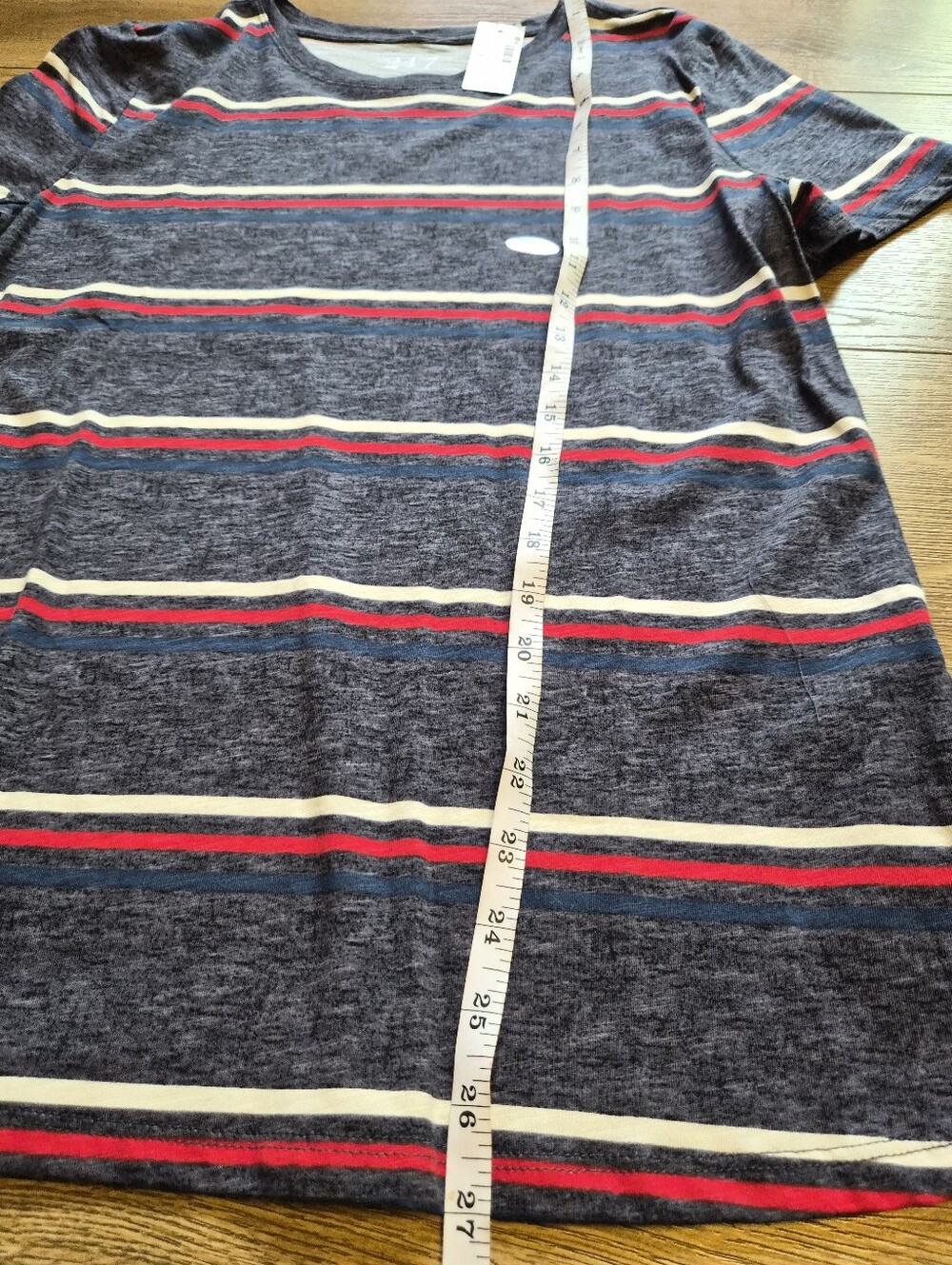[NWT] Mauirces 24/7 Dawson Americana Striped Crew Neck Tee Blue Red M - Picture 6 of 9